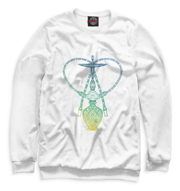 Свитшот для девочек с изображением Кальян цвета Белый