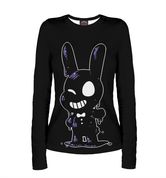 Женский лонгслив с притом Five Nights  at Freddy's цвета Белый Женский лонгслив с изображением Five Nights  at Freddy's цвета Белый