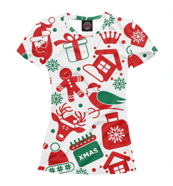 Футболка для девочек с изображением Подарки цвета Белый