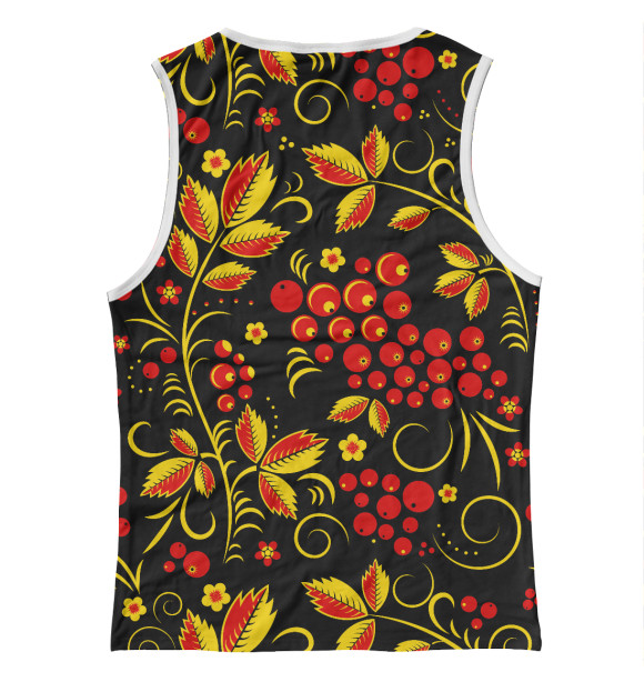 Майка для девочки с изображением Хохлома цвета Белый