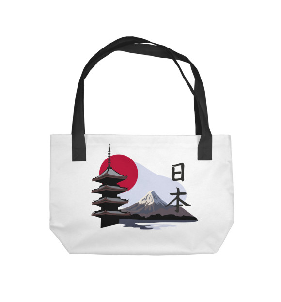 Пляжная сумка с изображением Фудзи цвета 