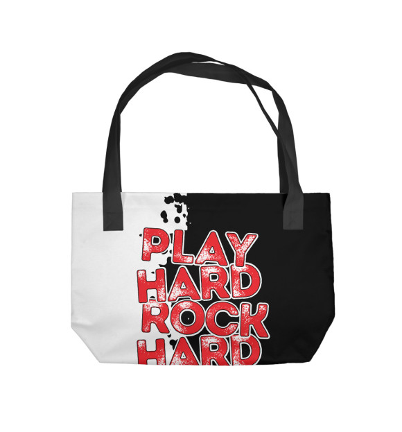 Пляжная сумка с притом Play hard rock hard цвета  Пляжная сумка с изображением Play hard rock hard цвета