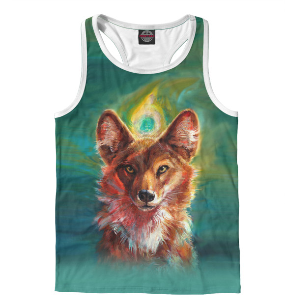 Мужская майка-борцовка с изображением Marine Fox цвета Белый