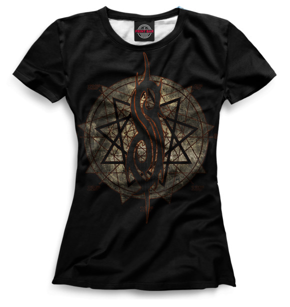 Женская футболка с изображением Slipknot цвета Белый