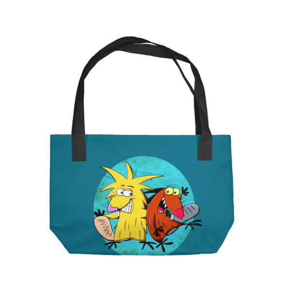 Пляжная сумка с изображением Крутые бобры цвета 