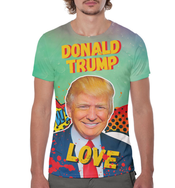 Мужская футболка с изображением Дональд Трамп цвета Белый