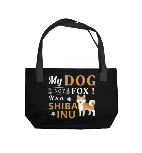 Пляжная сумка с изображением shiba inu цвета 