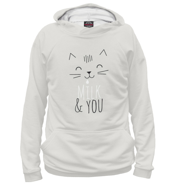 Женское худи с изображением Milk and You цвета Белый