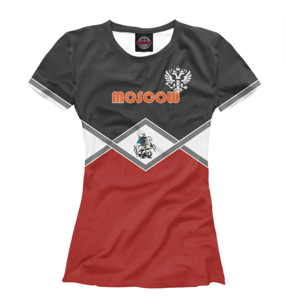 Женская футболка с изображением Москва цвета Белый
