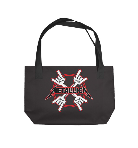 Пляжная сумка с изображением Metallica band цвета 