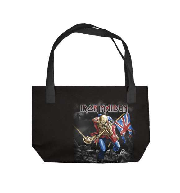 Пляжная сумка с изображением Iron Maiden цвета 