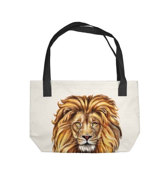 Пляжная сумка с притом Лев (Живопись) цвета  Пляжная сумка с изображением Лев (Живопись) цвета