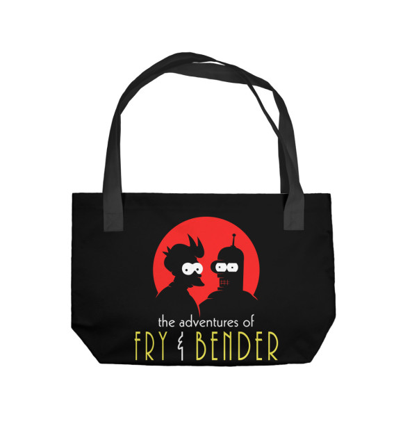 Пляжная сумка с изображением Fry & Bender цвета 