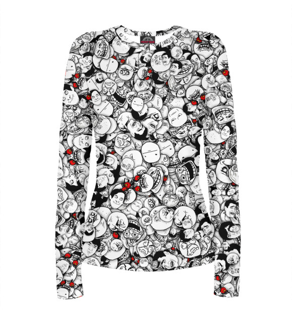 Женский лонгслив с изображением Интернет мемы цвета Белый