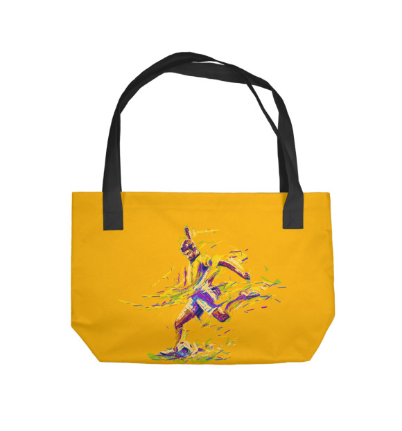 Пляжная сумка с изображением Динамичный удар цвета 