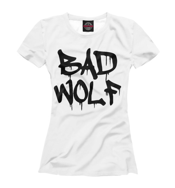 Футболка для девочек с изображением Bad Wolf цвета Белый