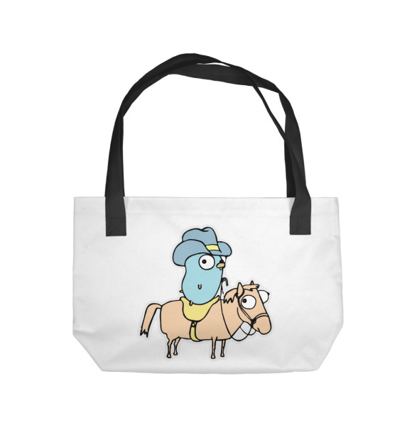 Пляжная сумка с изображением Gopher on a horse – white цвета 