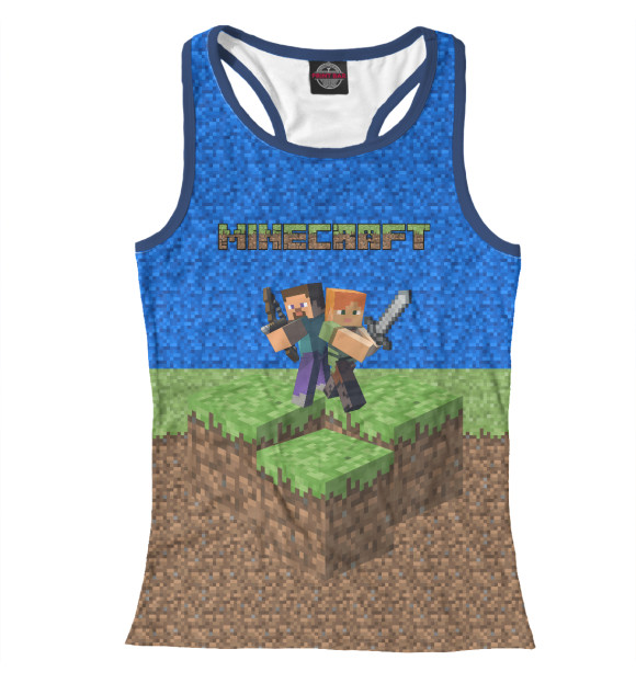Женская майка-борцовка с изображением Minecraft цвета Белый