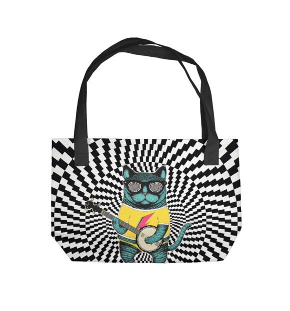 Пляжная сумка с изображением ГипноКот цвета 