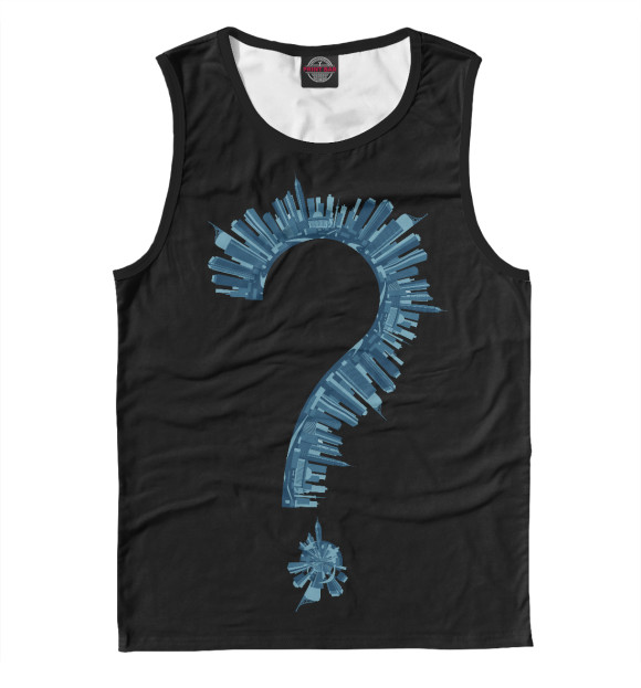 Мужская майка с изображением Город-загадка цвета Белый