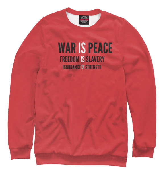 Женский свитшот с изображением War is Peace цвета Белый