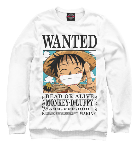 Свитшот для мальчиков с изображением One Piece цвета Белый