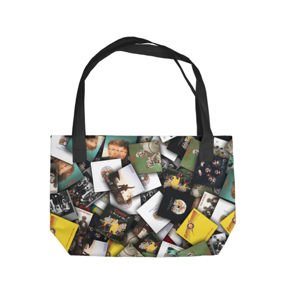 Пляжная сумка с изображением Queen. Дискография цвета 