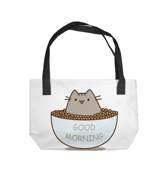 Пляжная сумка с притом good morning цвета  Пляжная сумка с изображением good morning цвета