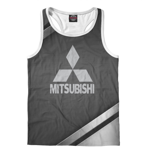 Мужская майка-борцовка с изображением Mitsubishi цвета Белый