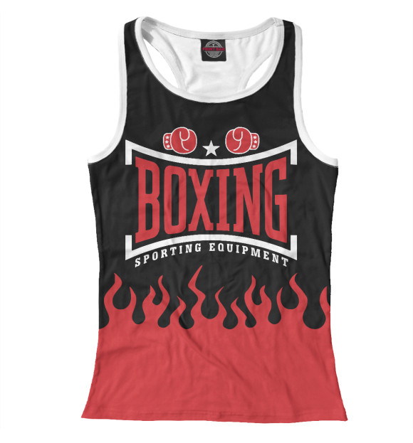 Женская майка-борцовка с изображением Бокс цвета Белый