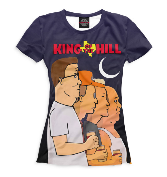 Женская футболка с изображением King of the Hill цвета Белый