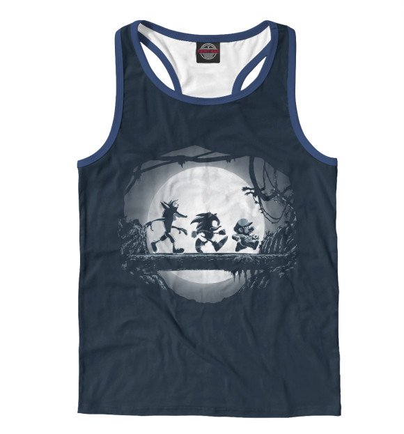 Мужская майка-борцовка с изображением Ретро-друзья цвета Белый