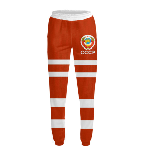 Женские спортивные штаны с изображением СССР цвета Белый