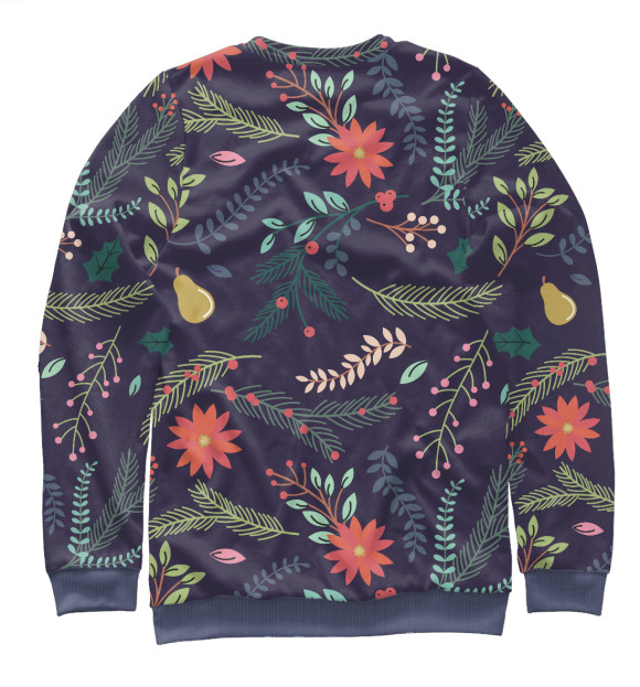 Мужской свитшот с изображением Winter Pattern цвета Белый