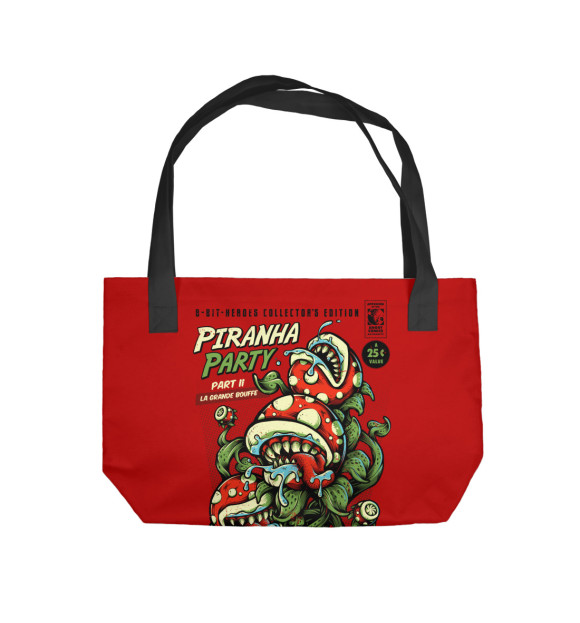Пляжная сумка с изображением Piranha Party цвета 
