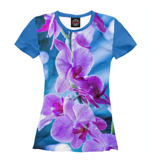 Женская футболка с изображением Орхидея цвета Белый