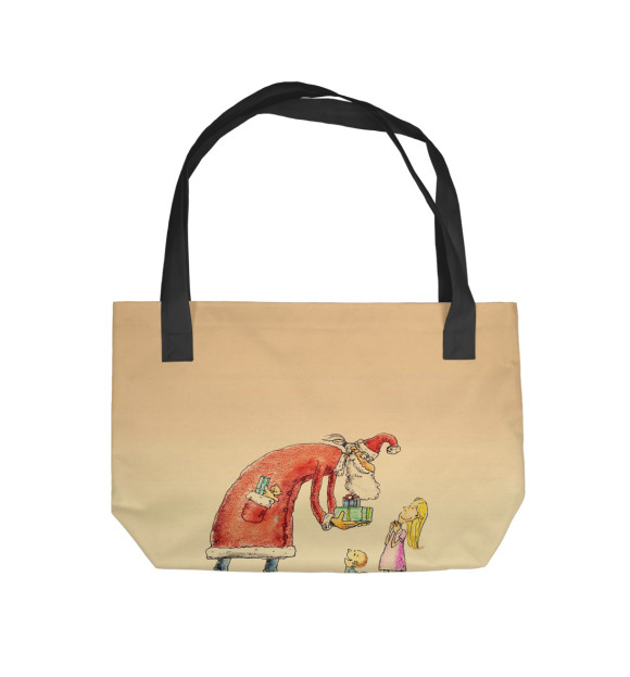 Пляжная сумка с изображением Санта цвета 