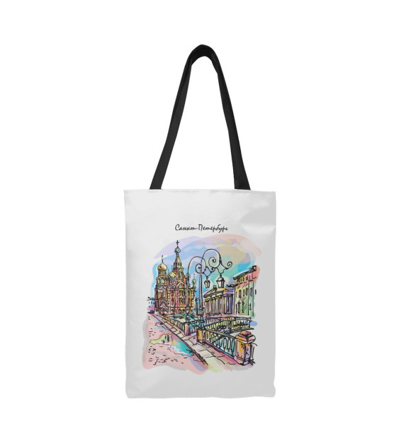 Сумка-шоппер с изображением Канал Грибоедова цвета 