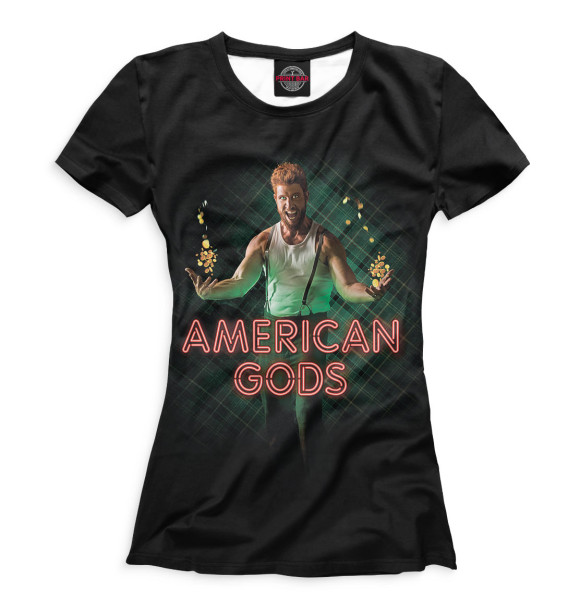 Женская футболка с изображением Американские боги цвета Белый