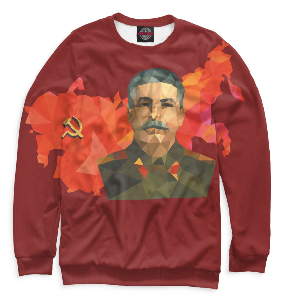 Свитшот для девочек с изображением Сталин цвета Бордовый
