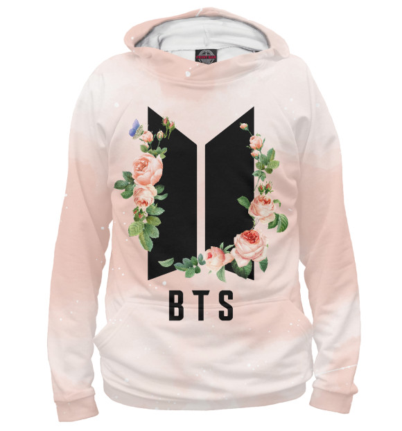 Женское худи с изображением BTS цвета Белый
