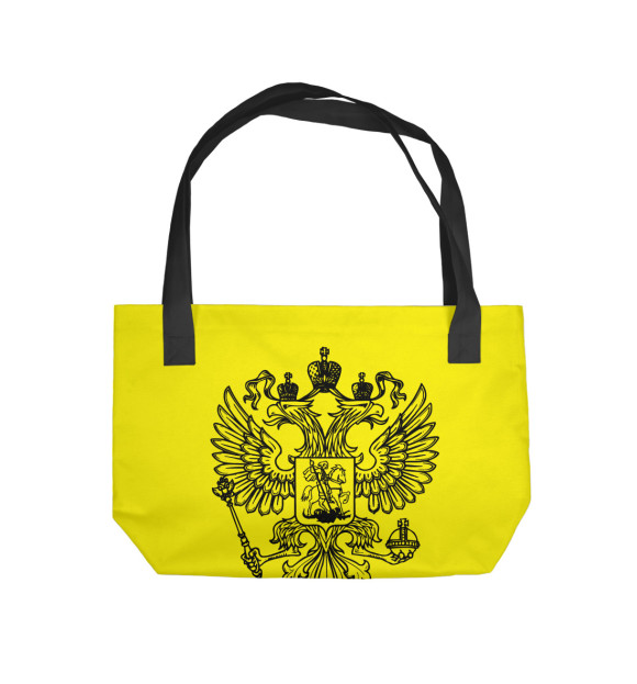 Пляжная сумка с изображением Герб РФ цвета 