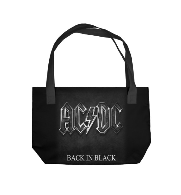 Пляжная сумка с изображением AC/DC Back in Black цвета 