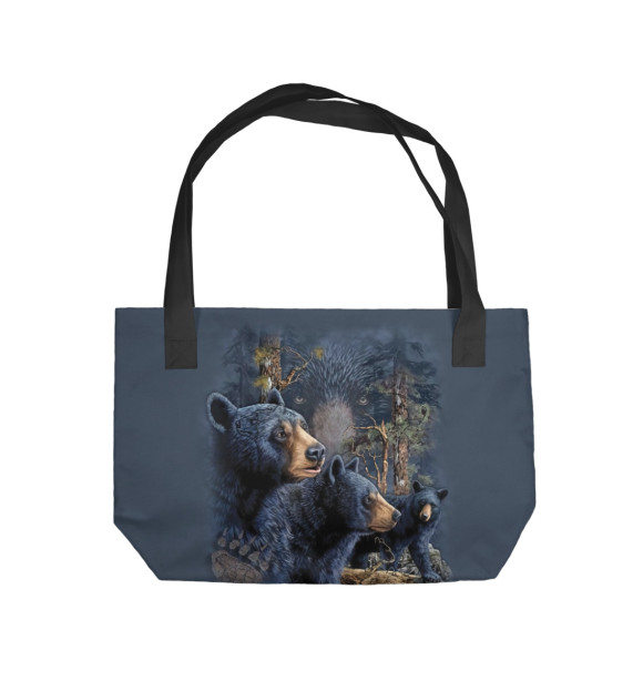 Пляжная сумка с изображением Медведи цвета 