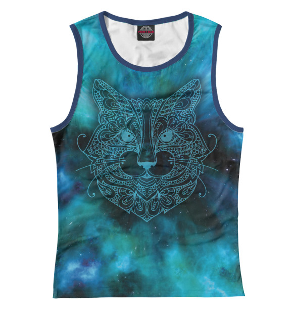 Майка для девочки с изображением Космокот цвета Белый