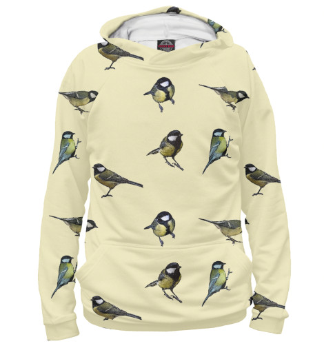 

Худи Print Bar, Белый, Птички