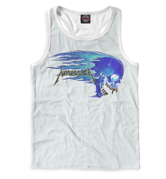 Мужская майка-борцовка с изображением Metallica цвета Белый