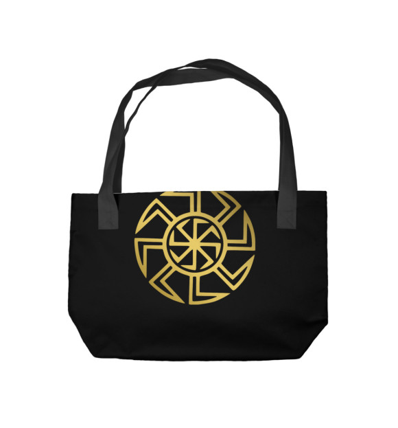 Пляжная сумка с изображением Слава Роду (золото) цвета 