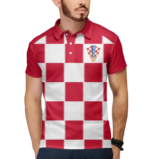 Мужское поло с изображением Хорватия цвета Белый