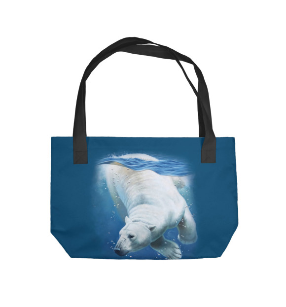 Пляжная сумка с изображением Белый медведь цвета 